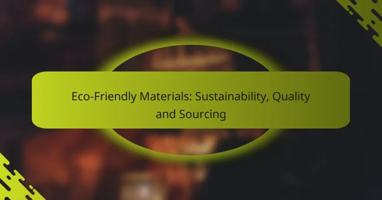 Eco-Friendly Materials: Sustainability, Quality and Sourcing