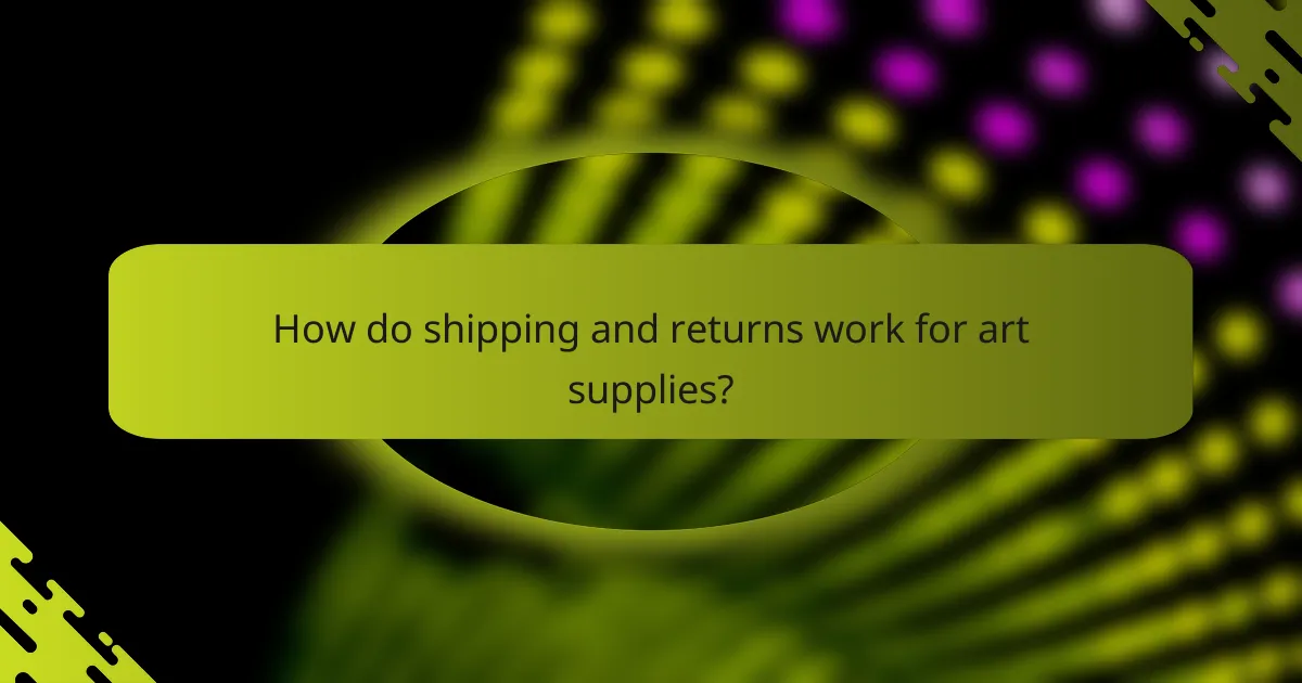 How do shipping and returns work for art supplies?