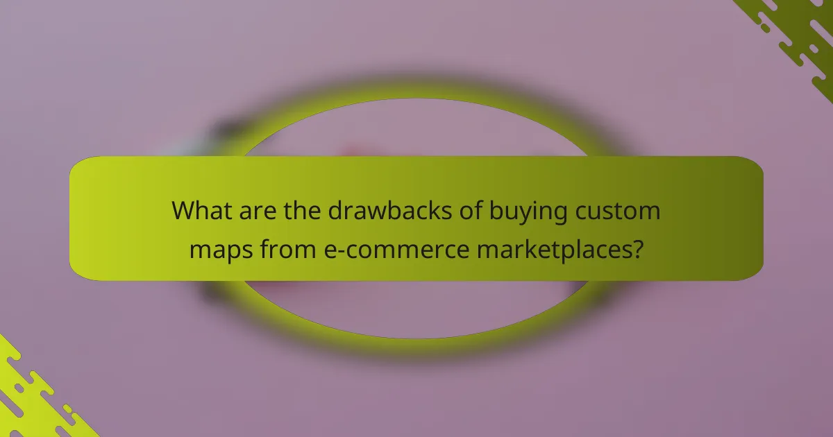 What are the drawbacks of buying custom maps from e-commerce marketplaces?