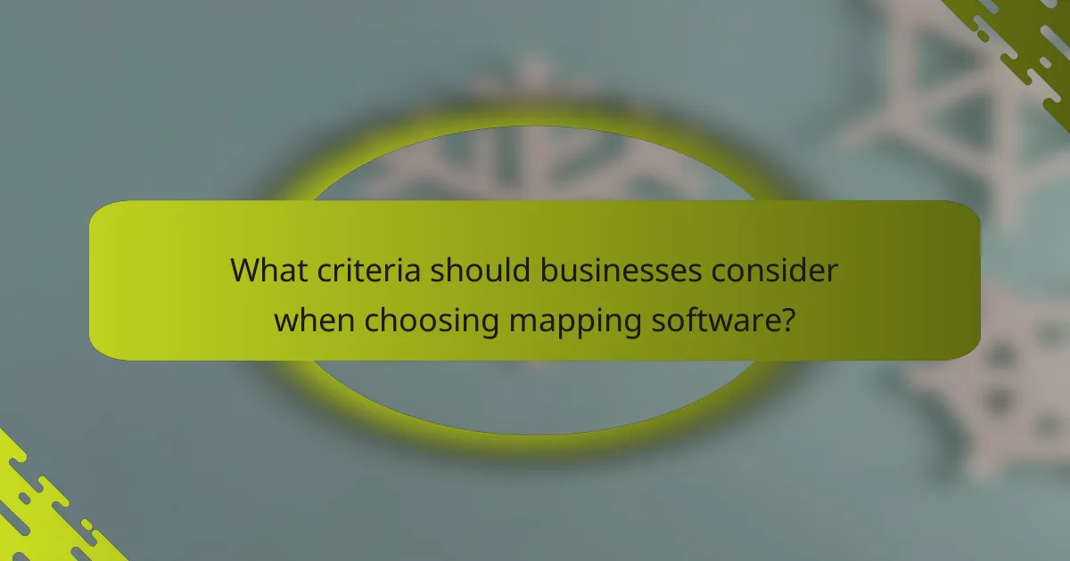 What criteria should businesses consider when choosing mapping software?